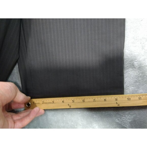 Banana Republic Dress Pants Mens 36x32 Brown Striped Wool Blend Flat Front - Picture 6 of 10